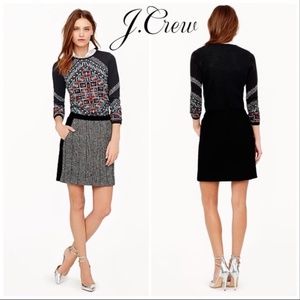 J. Crew | Black Postage Stamp Chevron Skirt